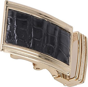 Đầu Khóa Da Cá Sấu 4 Phân Đầu Vàng Huy Hoàng HT9221 - Đen