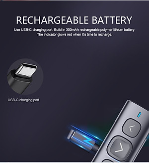 Bút thuyết trình Slide Powerpoint  NORWII N95 Laser tia xanh cao cấp sạc Type C - Hàng nhập khẩu