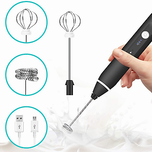 Máy đánh trứng KG86 tạo bọt cà phê mini cầm tay dễ sử dụng 2 trong 1 tích hợp cổng sạc usb - Hàng chính hãng