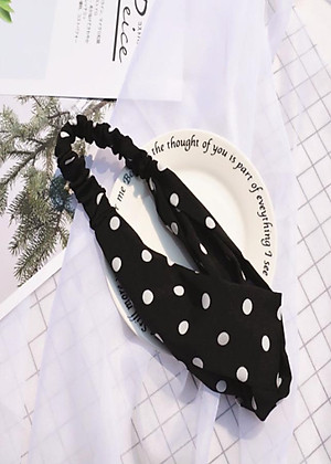 Băng đô vải turban hoạ tiết chấm bi dễ thương