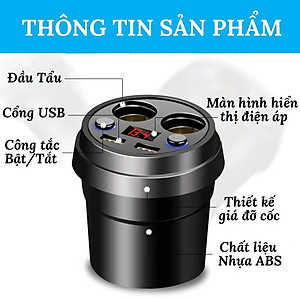 (Hàng Xịn) Bộ Chia Tẩu Sạc Ô Tô X25 Cao Cấp – 2 Cổng 12V-24V, 250W, 3.1A Có Hiển Thị Điện Áp Sang Trọng
