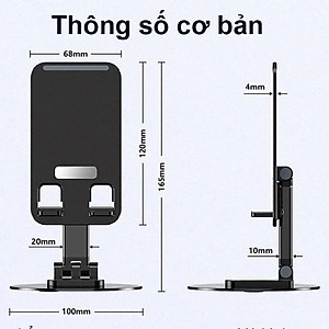 Giá đỡ điện thoại bằng kim loại xoay 360° có thể gấp gọn, chân đế vững chắc - Hàng Nhập Khẩu