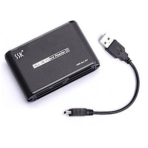 Đầu đọc thẻ nhớ đa năng SSK 025 chính hãng hộp thiếc sang trọng (logo Trắng)