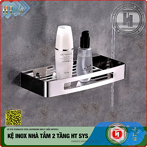 Kệ nhà tắm inox 304 HT SYS - Kệ để đồ phòng tắm 2 tầng đa năng - Chất liệu inox 304 cao cấp - Tích hợp móc treo đồ - LOẠI DÀY - Hàng Chính Hãng