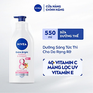 Sữa Dưỡng Thể NIVEA 8 Super Foods Dưỡng Sáng Da | Mịn Da (550 ml) - 98924