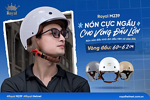 Mũ Bảo Hiểm Nửa Đầu Kính Âm Royal M239 Chính Hãng, Nón Bảo Hiểm 1/2 Phong Cách Tiện Lợi