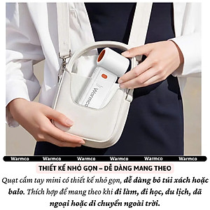 Quạt cầm tay turbo mini siêu mát Pin trâu 5000 mAh, nhỏ gọn linh hoạt hiệu Hotcase WARMCO - 100 chế độ gió, dùng liên tục 18h (tùy mức gió), thiết kế đẹp, bền - hàng nhập khẩu