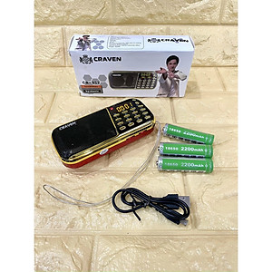 Máy Nghe Pháp Craven 853 -3Pin phù hợp với người lớn tuổi, Loa Caraven CR-853 3 pin siêu khỏe nghe nhạc thẻ nhớ USB nghe đài FM nghe kinh phật tập thể dục USB FM CR - 853 pin dung lượng cao Caraven-Hàng chính hãng