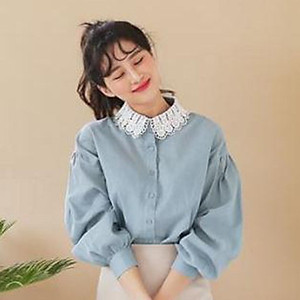 Ladies Half-Shirt Blouse Detachable Lace Chiffon Fake Collars Dicky Collar