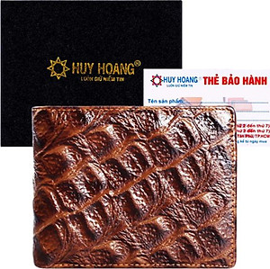 Ví Nam Vân Cá Sấu Huy Hoàng HT2118 (12.5 x 10 cm) - Nâu