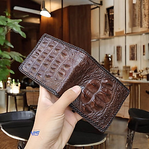 Ví Nam Da Cá Sấu 2 Mặt [Gù Cá Sấu Nguyên Con Rất Đẹp] Thiết Kế Dáng Ngang Dễ Sử Dụng