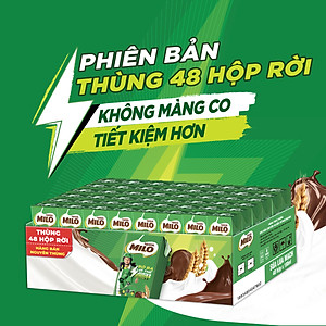Thùng 48 Hộp Sữa Nestlé MILO Nước (180ml / Hộp) - không màng nhựa
