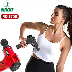 Súng (Máy) Massage Cầm Tay Nikio NK-170B - 6 Đầu Matxa, 5 Chế Độ, 6 Tốc Độ Mát Xa, Pin Sạc Không Dây 2000mAh - Hỗ Trợ Giảm Đau Nhức Và Giãn Cơ Toàn Thân, Công Nghệ Bộ Gõ Thế Hệ Mới