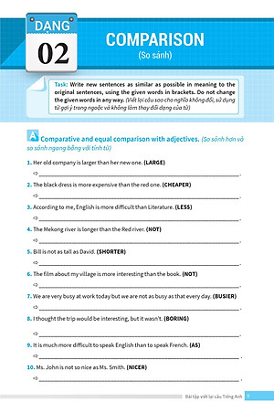 Bài Tập Viết Lại Câu Tiếng Anh ( Ôn Thi Vào Lớp 10 Và 10 Chuyên )