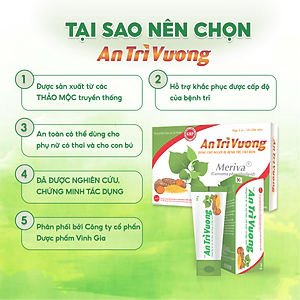 Gel An Trĩ Vương Vinh Gia Giúp hỗ trợ Chăm Sóc Làm Mát, Dịu Da Dùng Khi Bị Trĩ, Táo Bón, Nứt Kẽ Hậu Môn Tuýp 20g