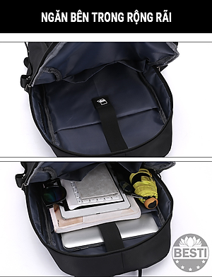 Balo Nam Chống Thấm Nước, Chống Xước, Chống Trộm, Thoáng Khí  Phong Cách Thời Trang  Besti BTY01 Chất Liệu Vải Cao Cấp Oxford - Hàng Chính Hãng