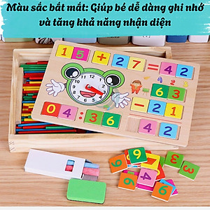 Bộ Đồ Chơi Học Toán Thông Minh Kèm Đồng Hồ Cho Bé- Hộp Đồ Chơi Gỗ Giáo Dục – Học Số, Phép Tính và Thời Gian- Bộ Lắp Ghép Số Toán Học Kèm Đồng Hồ Gỗ Cho Trẻ- Bộ Học Toán Tư Duy Montessori Cho Bé- Bộ Đồ Chơi Gỗ Toán Học & Nhận Biết Giờ Giấc