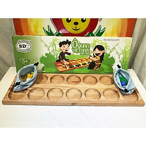 Trò chơi ô ăn quan | Đồ chơi gỗ truyền thống, ô quan bằng gỗ cao cấp an toàn, đồ chơi ô ăn quan gỗ tự nhiên