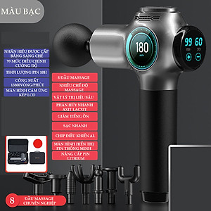 Máy Massage Vật Lý Trị Liệu Chuyên Sâu, 99 Mức Cường Độ, 8 Đầu Massage Chuyên Dụng Cho Tất Cả Các Nhóm Cơ 