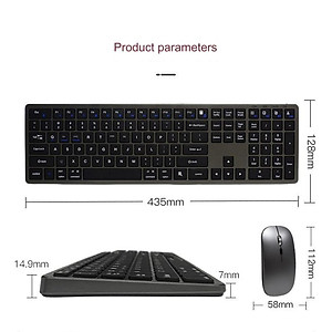Bộ Bàn phím chuột không dây Fullsize H869 pin sạc TypeC đa kết nối bluetooth 5.2 + 3.0 + Usb wireless 2.4G hàng nhập khẩu