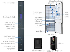 Tủ Lạnh 2 Cánh Panasonic 417 lít NR-BX471GPKV - Lấy nước ngoài - Hàng chính hãng