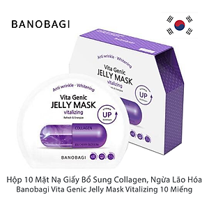 Hộp 10 Mặt nạ dưỡng da  BANOBAGI VITA GENIC JELLY MASK VITALIZING cung cấp collagen và dưỡng chất chăm sóc da
