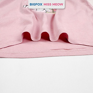 Set bộ cotton bé gái Bigfox Miss Meow size đại cộc tay mix chân váy hè cỡ 3,6,9,11 tuổi 30kg 40kg