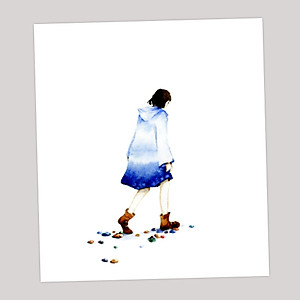 Giấy vẽ màu nước A6 lỡ vẽ các hình dễ thương, giấy vẽ chuyên dụng có vân nhập từ Ý, chất giấy 224gsm 40 tờ CTB784 Green Art - Hàng chính hãng