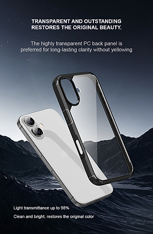 Ốp lưng chống sốc lưng trong dành cho iPhone 16 / 16 Plus / 16 Pro / 16 Pro Max - Hàng chính hãng