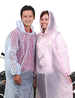 Áo mưa trong màu đa dụng rando - Loại chấm bi Freesize GIAO MÀU NGẪU NHIÊN