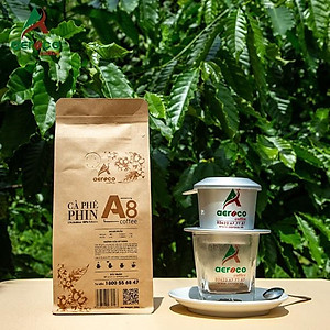 Cà phê AEROCO A8, gói 250g, pha phin, nguyên chất 100% rang mộc hậu vị ngọt thơm quyến rũ