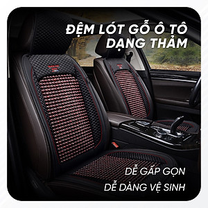 Thảm Lót Ghế Xe Ô Tô Massage Hạt Gỗ - Lưu Thông, Giảm Đau Khi Ngồi Lâu | Đệm Lót Ghế Ngồi Tấm Liền