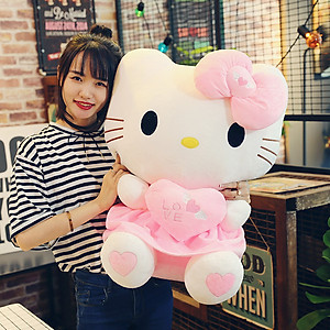 Gấu Bông Mèo Kitty Ôm Tim Siêu Dễ Thương (25cm--->60cm) Hàng Cao Cấp Loại 1 Chất Lượng Cao, An Toàn Cho Trẻ Nhỏ