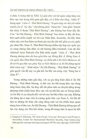 ẤN ĐỘ Trong Sự Định Hình Cấu Trúc Khu Vực ẤN ĐỘ DƯƠNG - THÁI BÌNH DƯƠNG (Sách chuyên khảo)