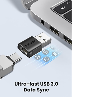 Đầu chuyển USB Type A sang USB Type C 3.1 Ugreen 45275 US701, tốc độ 10Gbps, sạc 18W (Combo 2 Chiếc) - Hàng chính hãng