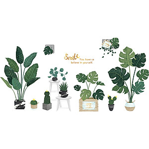 Decal dán tường Tranh Dán tường Lá Cây phong cách Vintage ZH2009AB