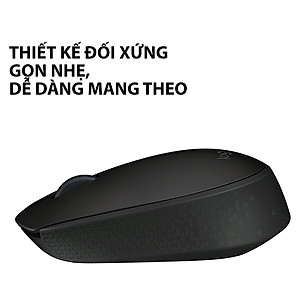 Chuột không dây Logitech B170 - đầu thu USB 2.4Ghz, pin 1 năm, nhỏ gọn, thiết kế thuận cả 2 tay, phù hợp PC/ Laptop - Hàng chính hãng