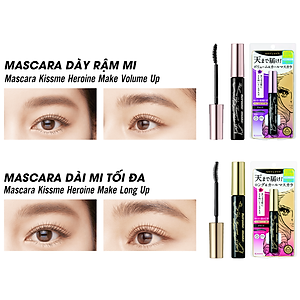 Mascara Chống Trôi Siêu Bền Giúp Nâng Cong Và Dày Mi Kissme Volume Up Mascara Super WP (6 G)