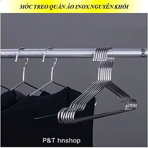 Combo 10 Móc Treo Quần Áo Inox Dạng Tròn Dài 42cm - Chống Trượt, Chống Gỉ, Bền Bỉ, Hiệu Quả - HÀNG CHÍNH HÃNG MINIIN