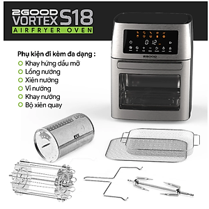 Nồi Chiên Hơi Nước 2GOOD S100 Lòng Nồi Inox Gồm 10 Chương Trình Nấu Dung Tích 20 Lít Công Suất 1800 W - Hàng Chính Hãng