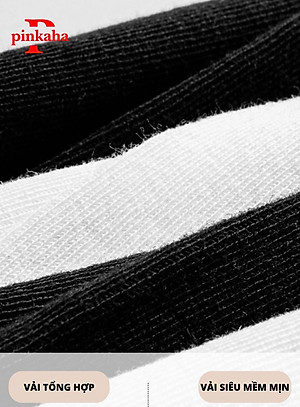 Tất Đùi Dày Dặn Qua Đầu Gối Dễ Thương Coplay Hàn Quốc Sọc Trắng Đen