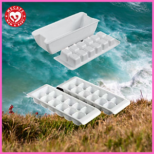 Combo 3 khay làm đá 12 viên (không nắp) kèm 1 khay đựng đá tặng 2 zipper 10x15cm