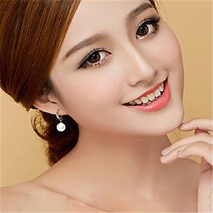 Bông tai nữ tòng teng siêu dễ thương đính đá zircon sang trọng, cườm giả ngọc 