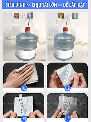 Móc Dán Tường Treo Quần Áo Hamart Móc Dán Tường Treo Đồ Đa Năng Acrylic Polyme Dày Siêu Chắc