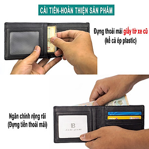 Ví nam, bóp nam da bò sáp Bụi Leather V105 - Bảo hành 12 tháng