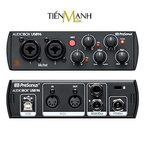 Soundcard PreSonus AudioBox USB 96 Bộ Thu Âm Thanh và Livestream Audio Interface Sound Card Audio Box USB96 Hàng Chính Hãng - Kèm Móng Gẩy DreamMaker