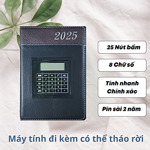 [SỔ TAY DA KÈM MÁY TÍNH] Sổ Da Doanh Nhân Cao Cấp Kèm Máy Tính Dành Riêng Để Lập Kế Hoạch Cho Năm 2025