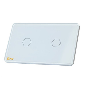 Công tắc thông minh HUNONIC DATIC 2 nút màu trắng - Điều khiển từ xa bằng điện thoại - Công nghệ 4.0