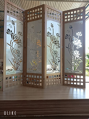 Bình phong vách ngăn tứ quý sen