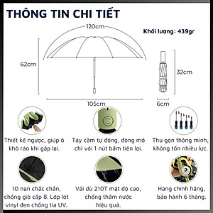Ô (dù) tự động DandiHome thế hệ mới 2023 cao cấp để đi nắng, che mưa